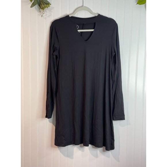 Maurices Long Sleeve Black A-Line Tunic Dress Medium Cotton Blend - Picture 1 of 8